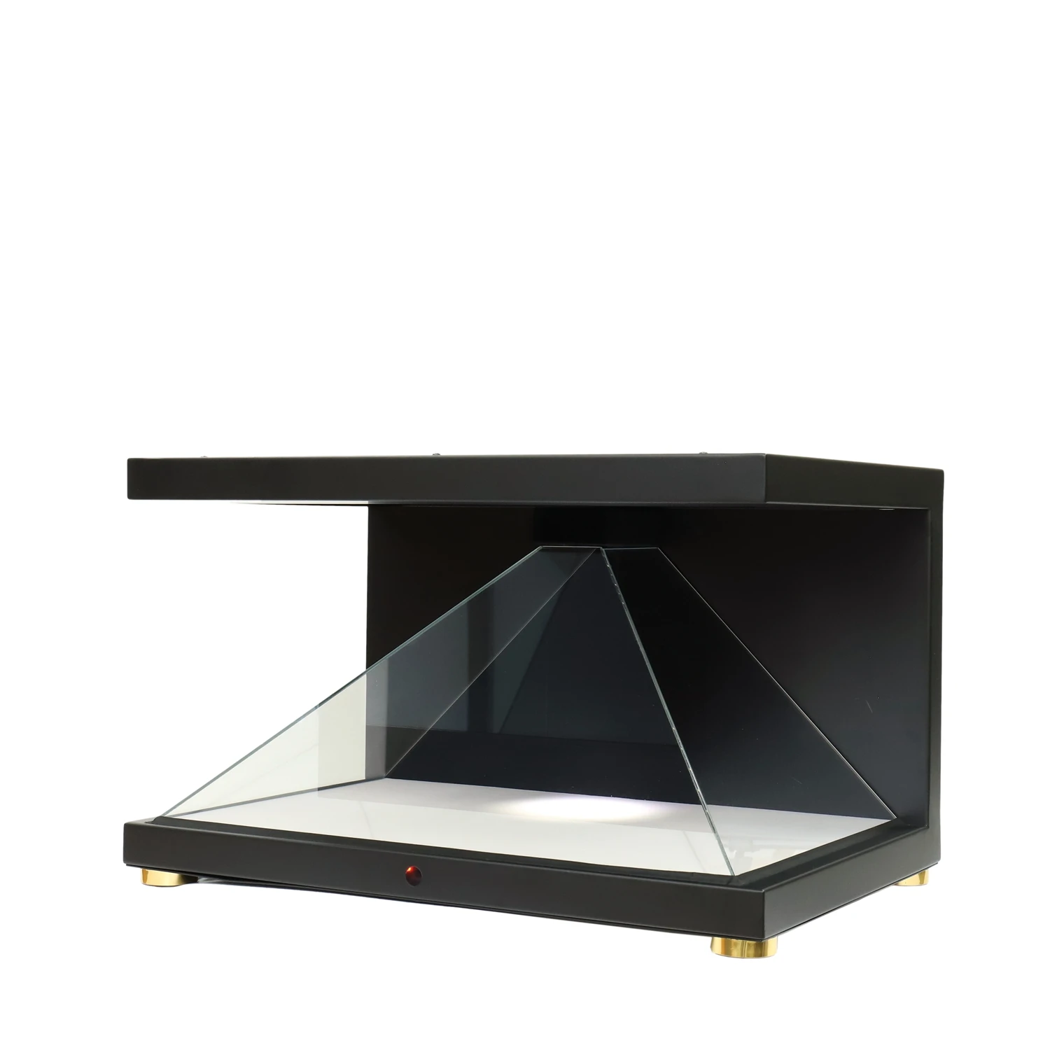 Holo Advertising Display 270 Degree 22 Inch Holographic Pyramid Glass Showcase 3D Hologram Cube
