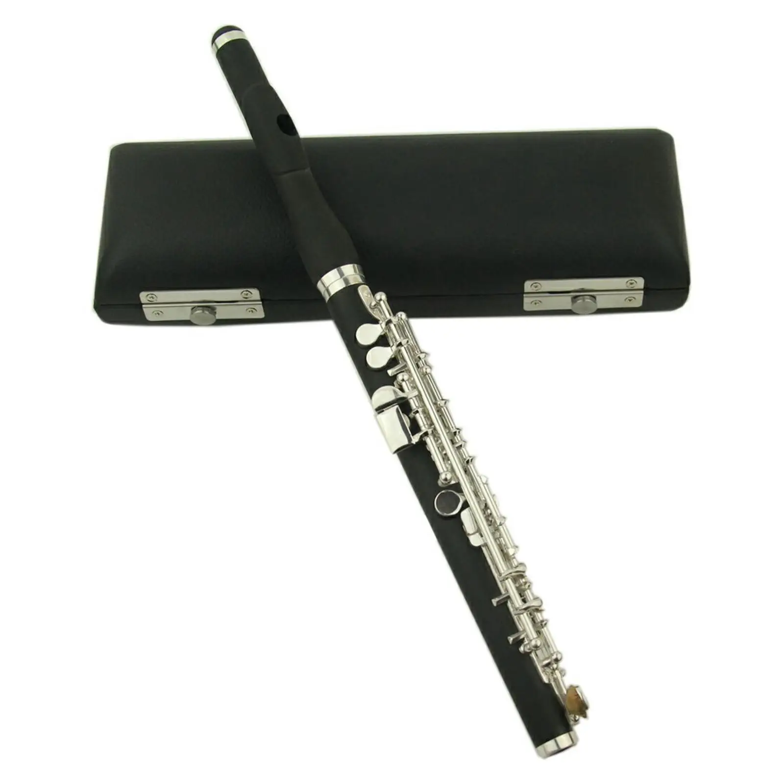 

Silver Plated Piccolo Flute C Tone with Accessories Composite Wood Instrument Gift Set for Band and Hobby