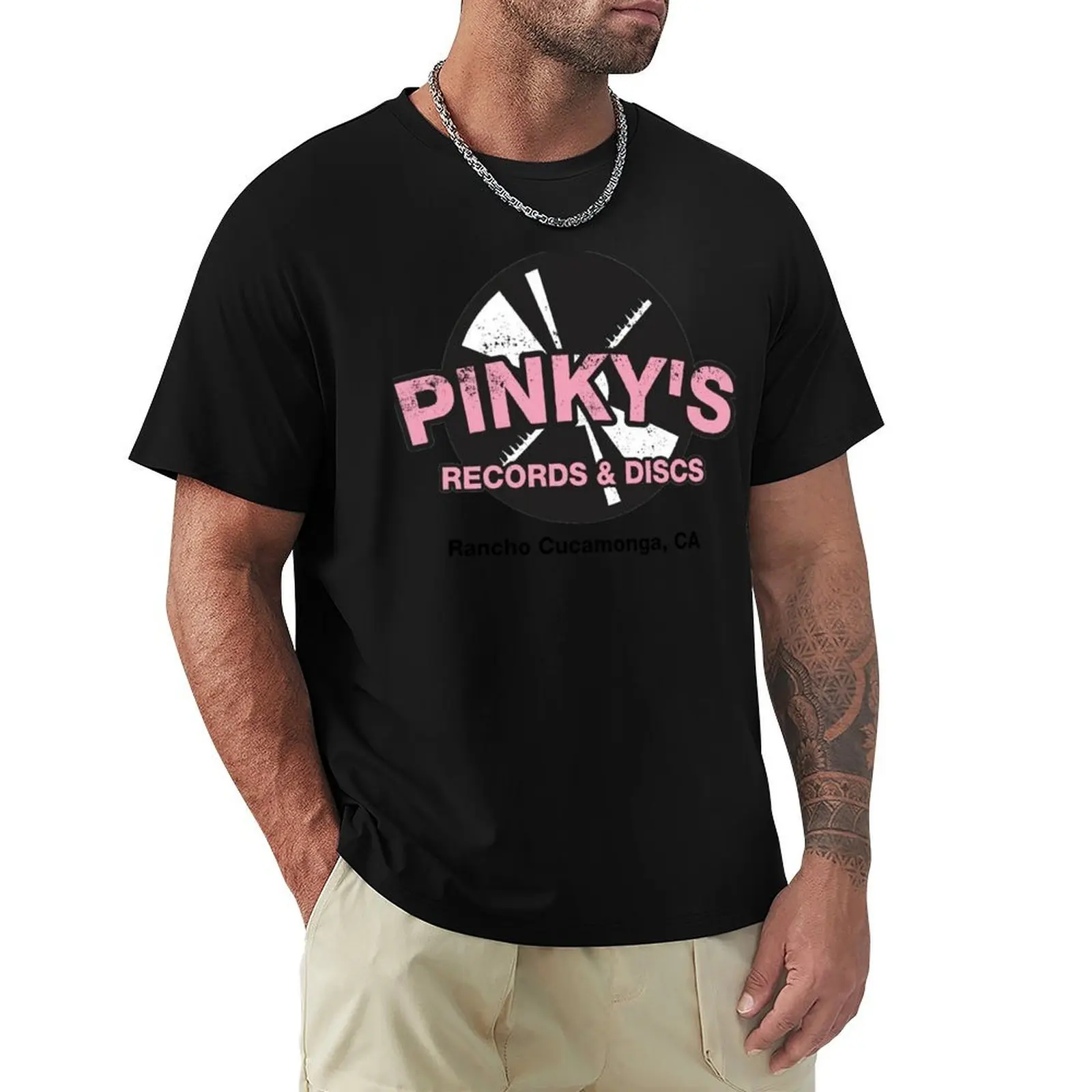 Pinkys Records Discs T-Shirt Holiday Vacation Tee Shirt