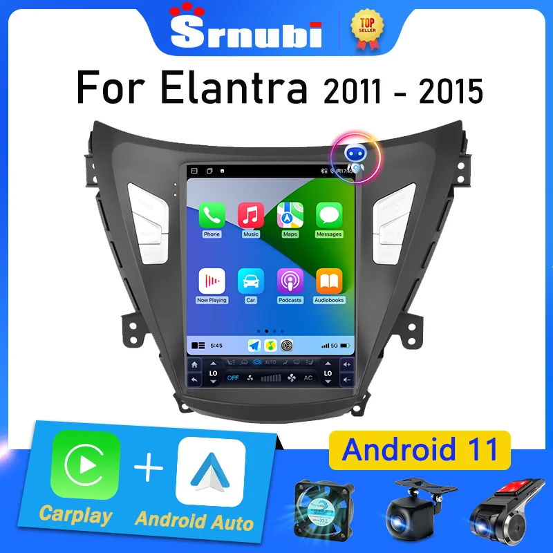 

Srnubi 9,7 "Android 11 для Hyundai Elantra 2011 2012 2013 автомобильный радиоприемник мультимедийный плеер 2 Din Carplay стерео 4G GPS DVD головное устройство