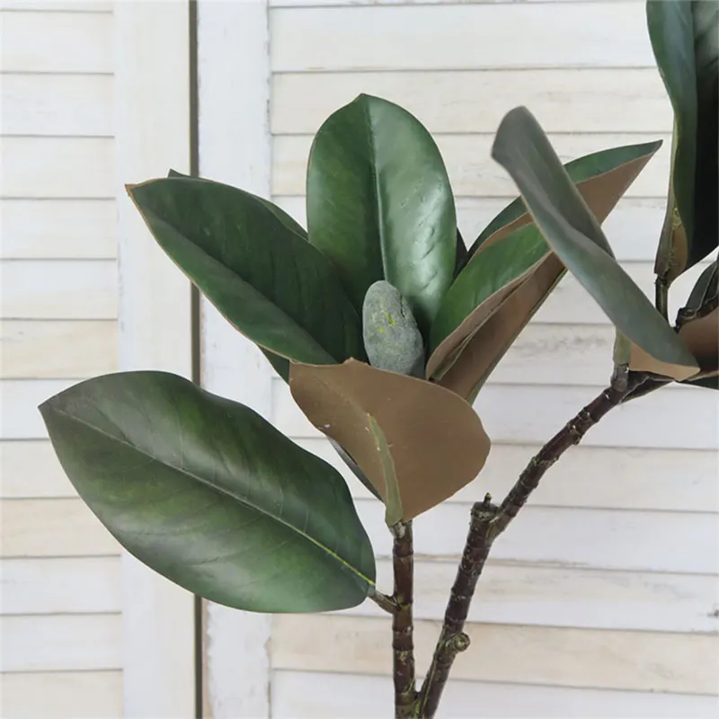82cm Large Artificial Plants Fake Ficus Tree Branch Plastic Palm Leaves Faux Rubber Tree Foliage Tropical Plant for Home Garden