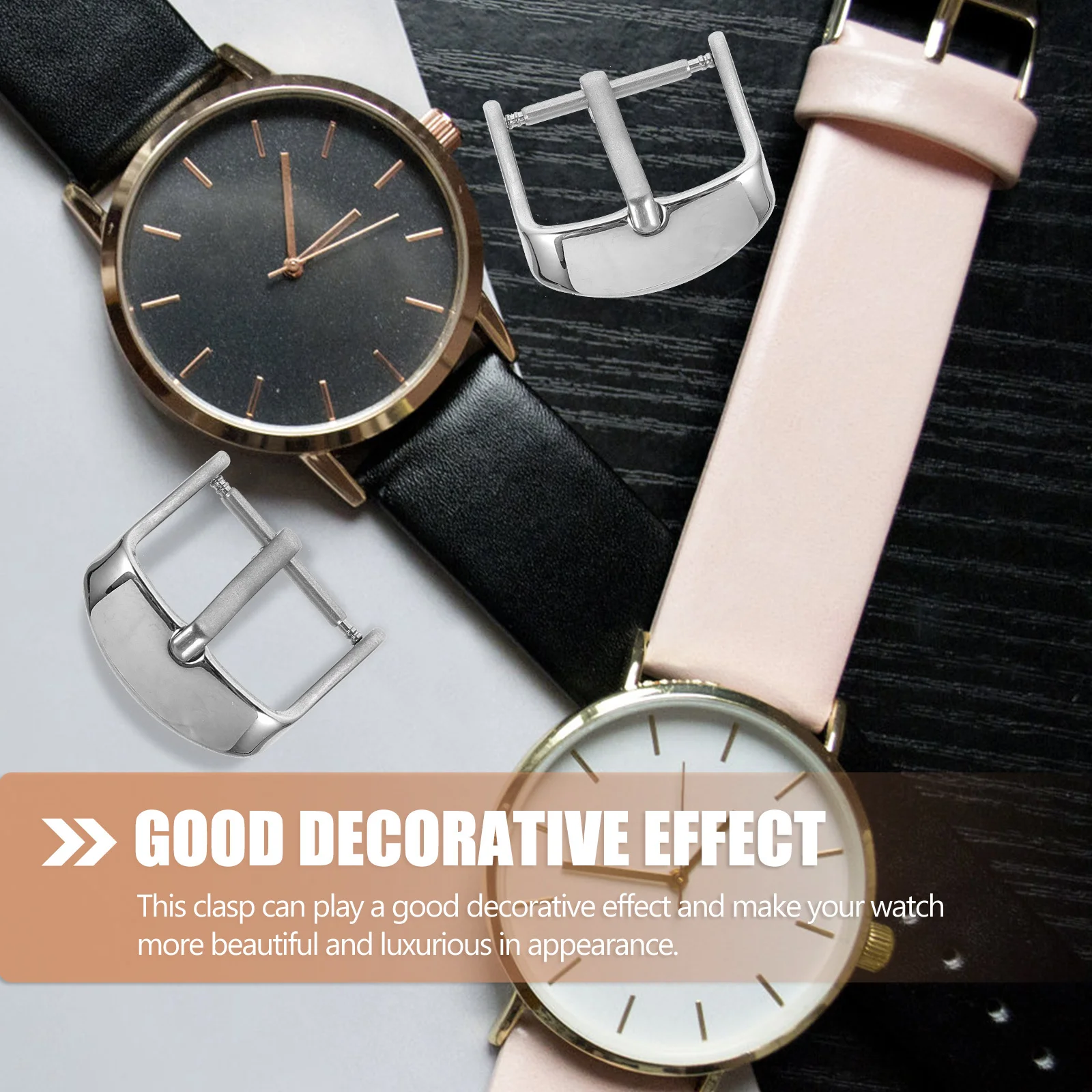 

2Pcs Stainless Steel Watch Buckle High Quality Finish Watch Band Buckle for Strap Connection Long Term Durability