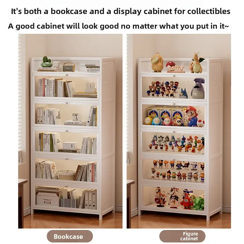 

Шкаф-витрина для фигурок, акриловая прозрачная витрина, полка-витрина, пыленепроницаемая книжная полка, книжный шкаф, прозрачная дверная стойка