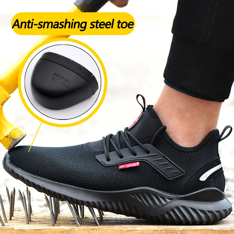 Anti-smash Men Work Shoes Sneakers Light Puncture-Proof Indestructible Shoes Safety Shoes Men With Steel Toe Cap BF39