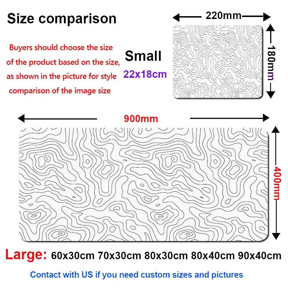 Grand tapis de souris de jeu noir et blanc, grand tapis de souris de jeu, bord de verrouillage informatique, polymère, clavier, bureau, 90x40cm