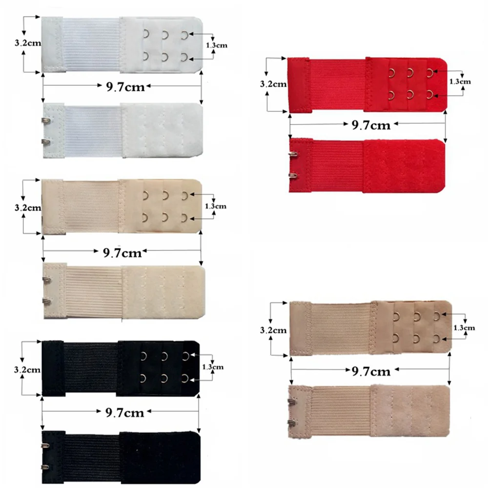 3Pcs Bra Back Extender Hook Super Long Adjustable 2 Hooks Bra Strap Extender for Nursing Maternity Pregnancy Women Black White