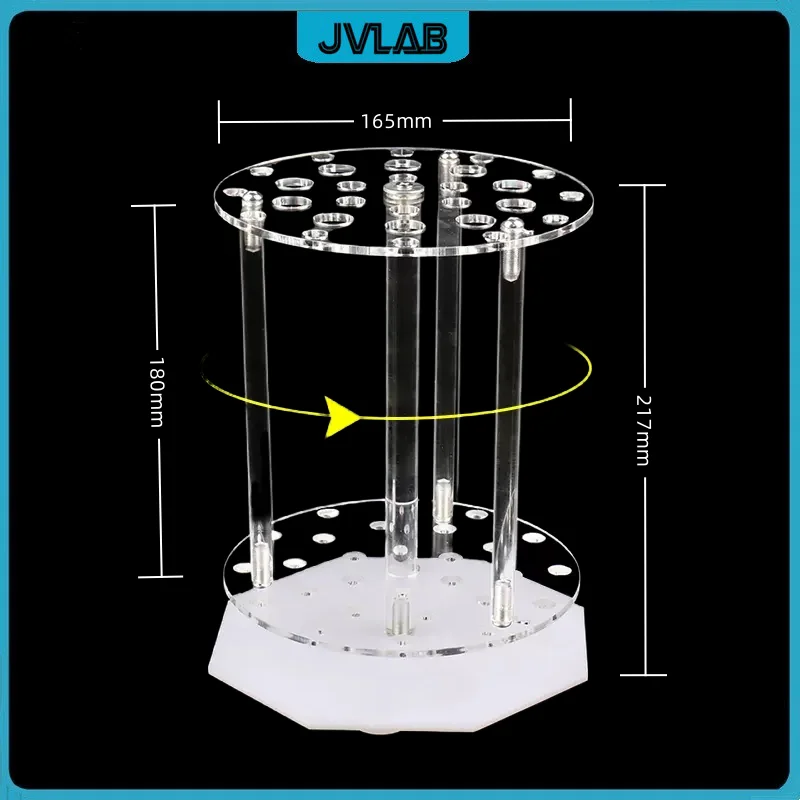 Plexiglass Rack Pipette Straw Holder Circular Laboratory Pipettor Holder PMMA Stand 32 Wells Hole Diameter 11 12 16mm