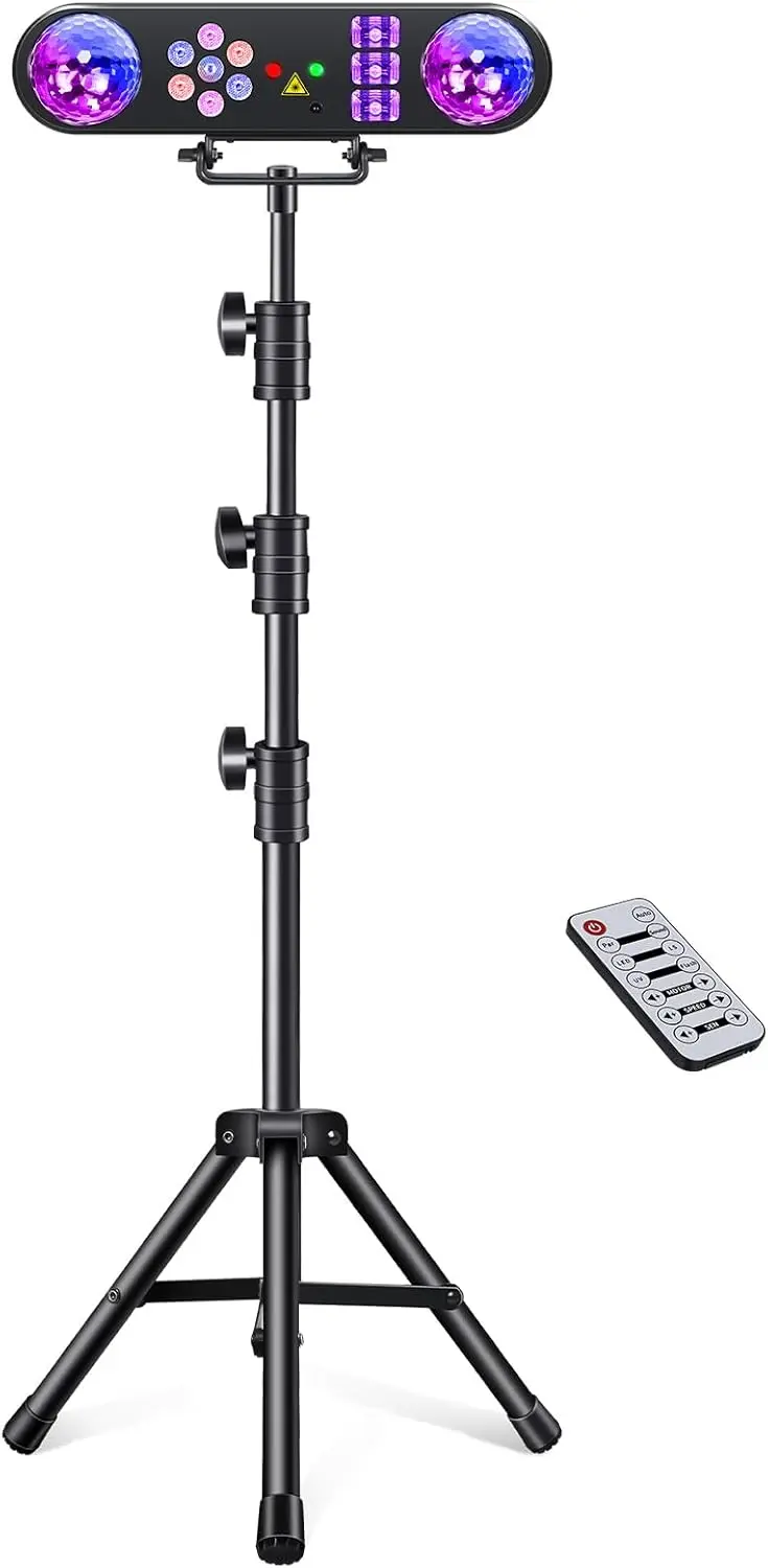 

DJ Party Lights with Stand, Sound Activated Disco Lighting, 5-in-1 Package for Events and Shows