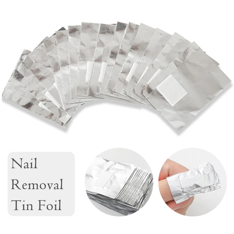 50/100Pcs/Bag Aluminium Foil Nail Art Soak Off Polish Nail Removal Wraps Nail Towel Gel Polish Remover Manicure Nail Art Tool