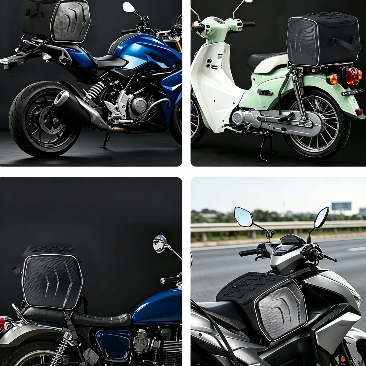 Waterproof Motorcycle Rear Seat Bag Travel Luggage Bag 25L Motorcycle Hard Shell Tail Bag Motor Riding Helmet Bag