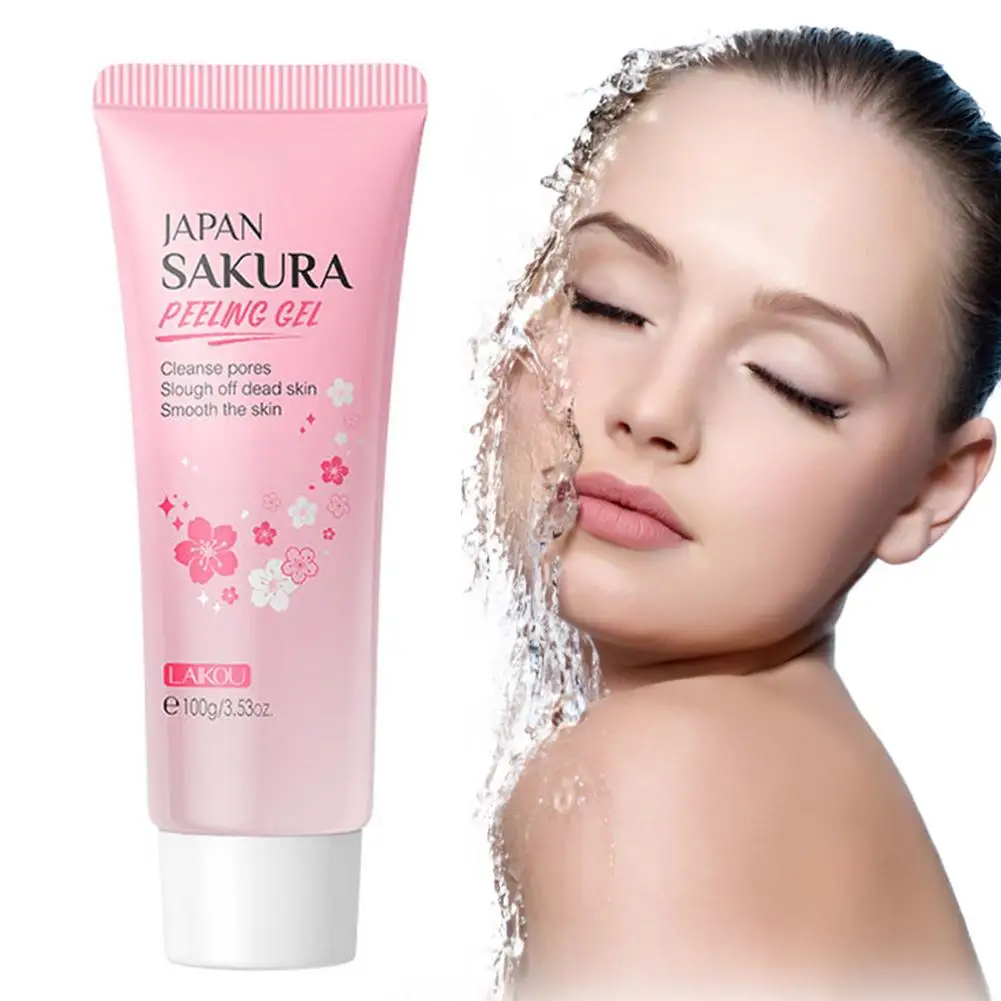 Exfoliating Face Scrub Peeling Gel Moisturizing Whitening Acne 100g All Skin Remove Blackhead & Clean Detoxifies O3P7