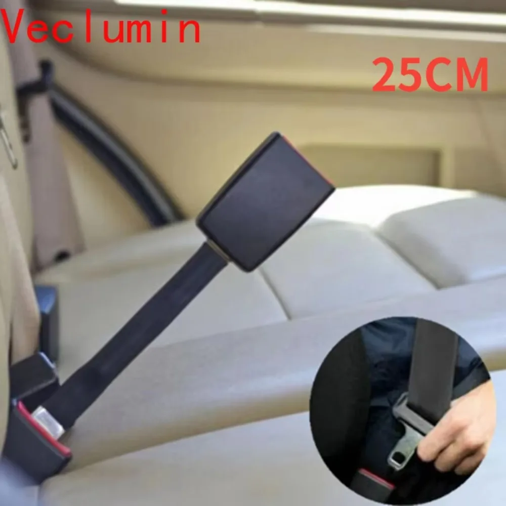 Veclumin 25cm Car Seat Belt Extender Buckle for 21mm Locking Tab Durable High Elasticity Auto Accessories Safety  Adjustable