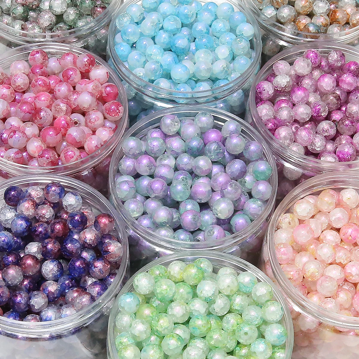 10mm 20Pcs/Bag Glass Aurora Purple Round Beads Full of Vitality and Unique Scattered Beads Handmade DIY Jewelry Bracelets Earrin