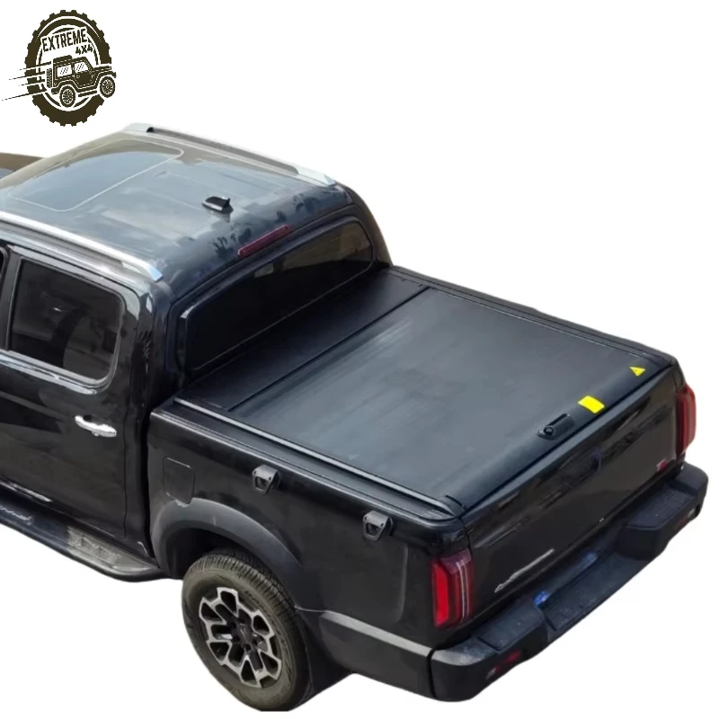 

Dmax RAM Truck Bed Tonneau Cover Aluminum Alloy Retractable Manual Hinged Roll-Up Design Locking Waterproof No-Drill