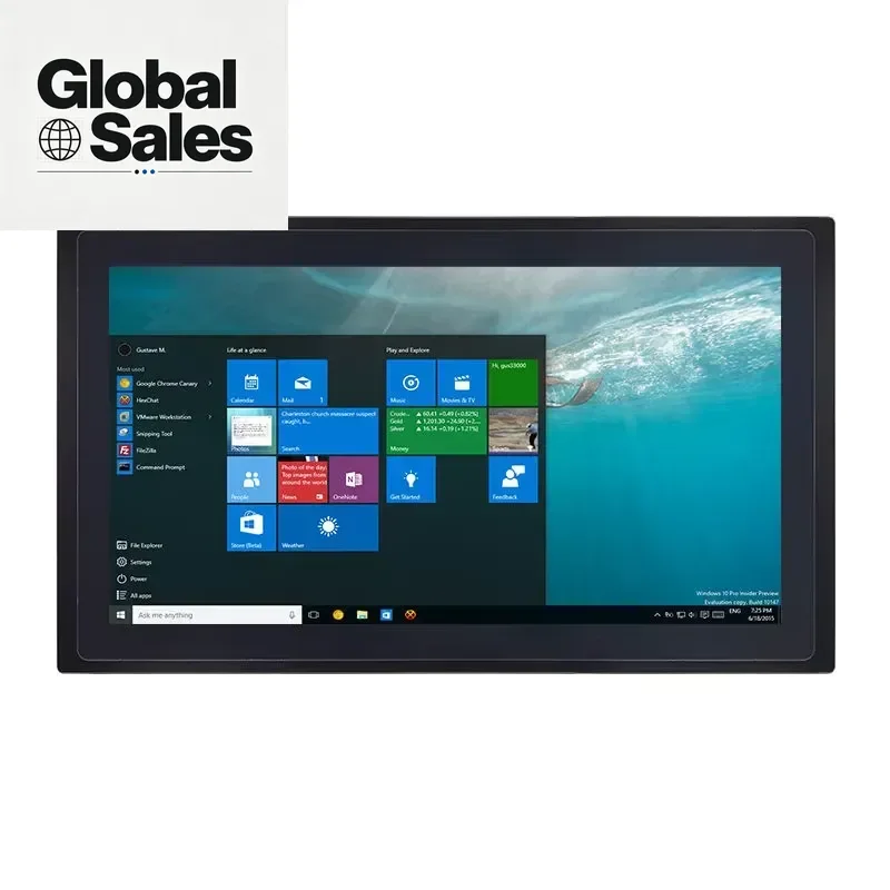 21.5 Inch Fanless Touch Screen All in One PC Industrial Embedded Panel Computer Desktop for Automation Control and Kiosk