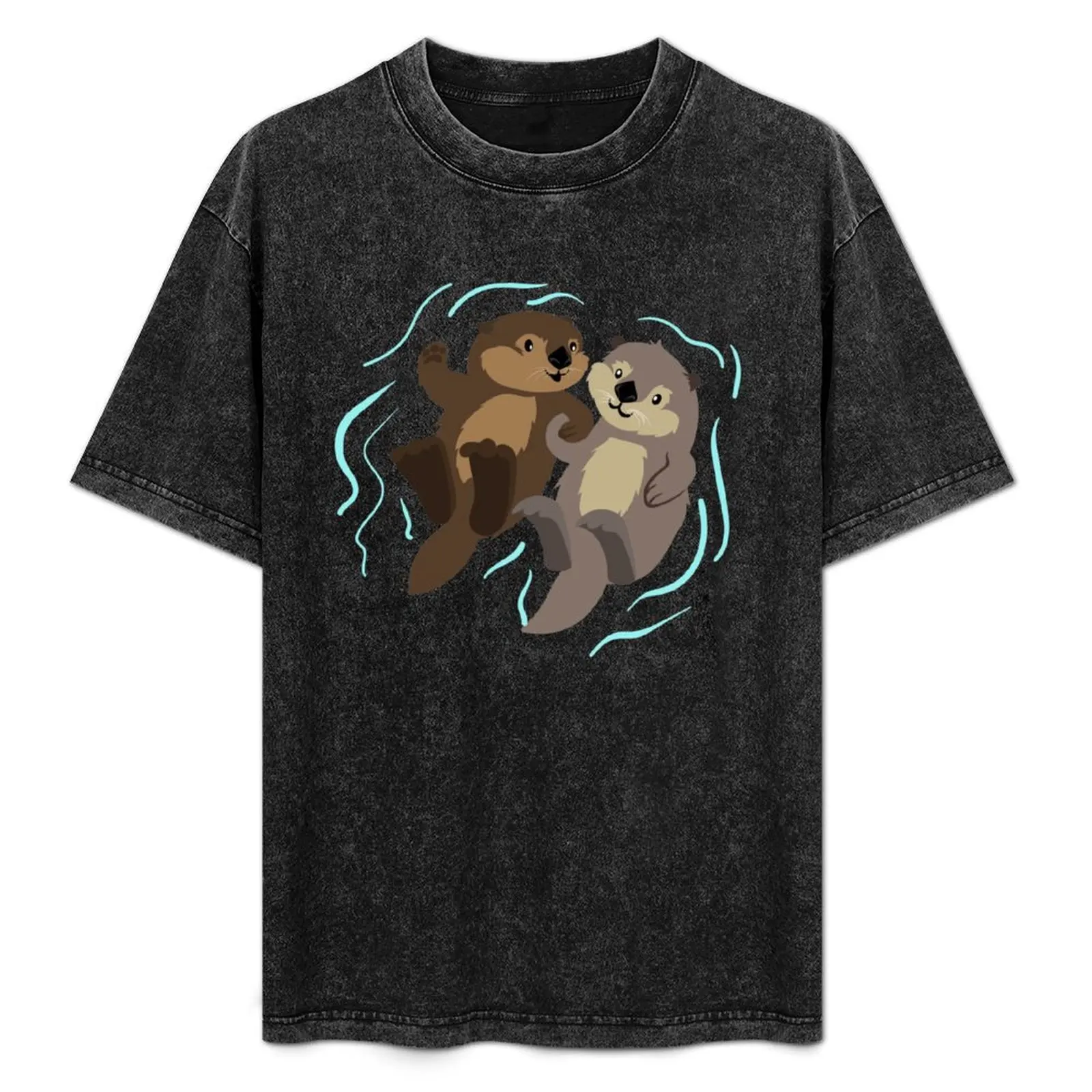

Cute: Sea Otters T-Shirt Work Duty Casual T-Shirt