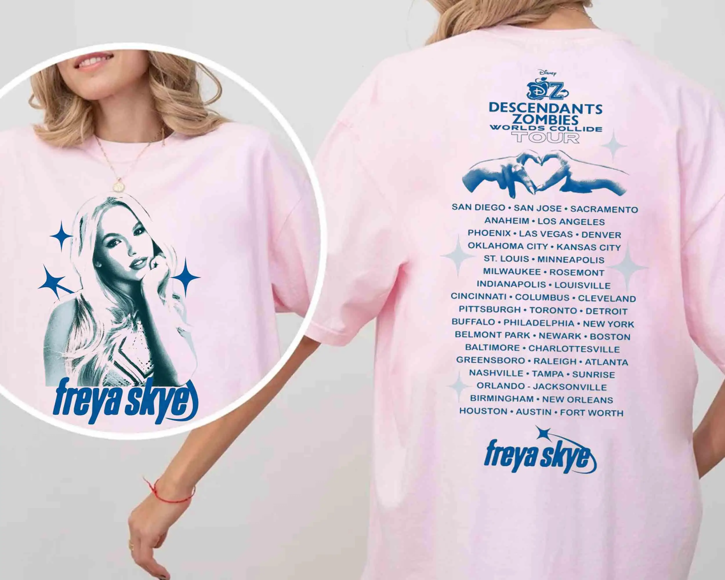 تي شيرت ديزني فريا سكاي، أحفاد الزومبي وورلدز كوليد تور صعود الأحمر تي شيرت مهرجان الموسيقى الصيفية 2025 #2