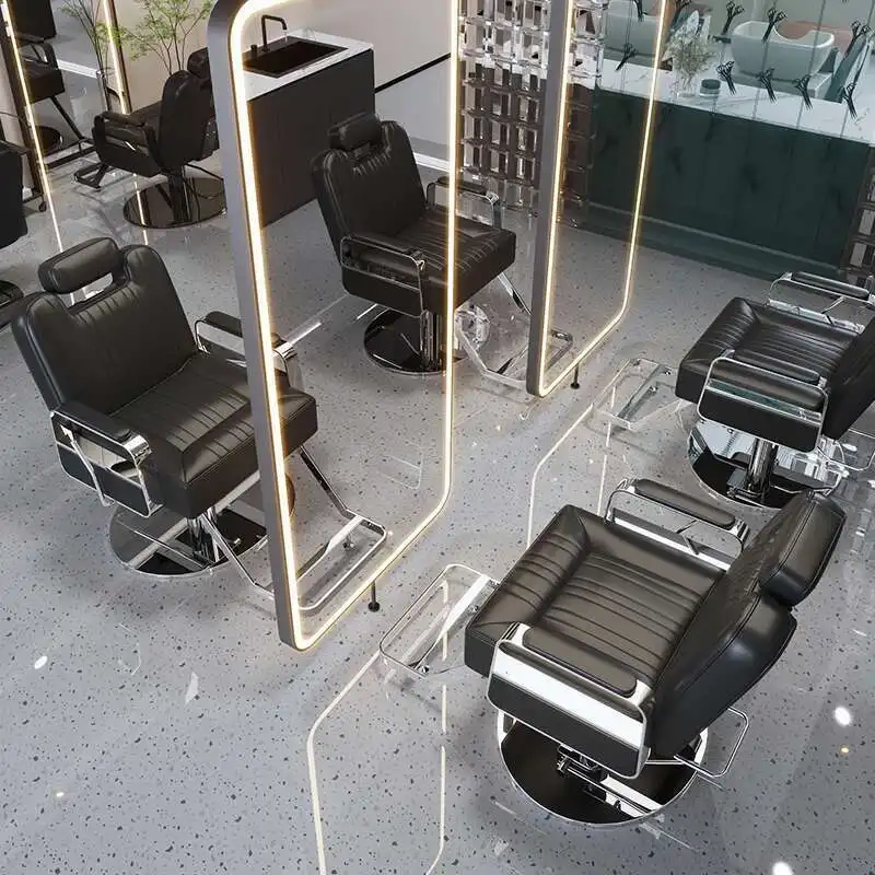 كرسي دوار صالون تصفيف الشعر معدات الأثاث تصفيف الشعر الحلاق منضدة الزينة كراسي غرفة المعيشة أداة الملحقات السوداء #5