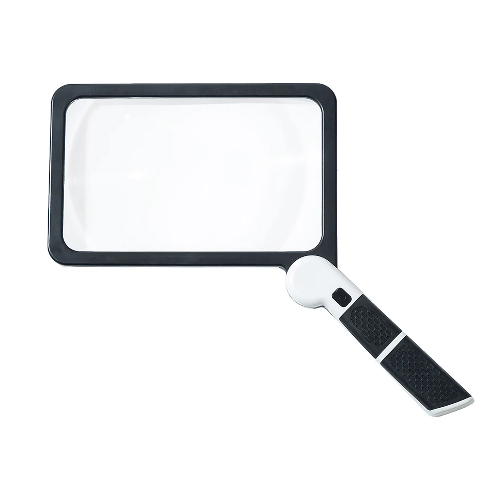 Big Magnifying Glass with Gluing Handle Foldable Reading Magnifier 2 Dimming Modes for Old People Seniors for Books Reading