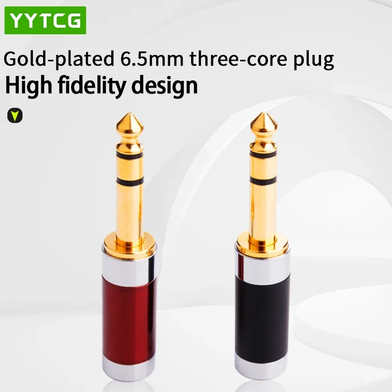 

YYTCG 6.35MM Jack Connector 3 Pole Stereo Core Amplifier Microphone 1/4 Male Plug Connector for guitar Speaker Aux Cable