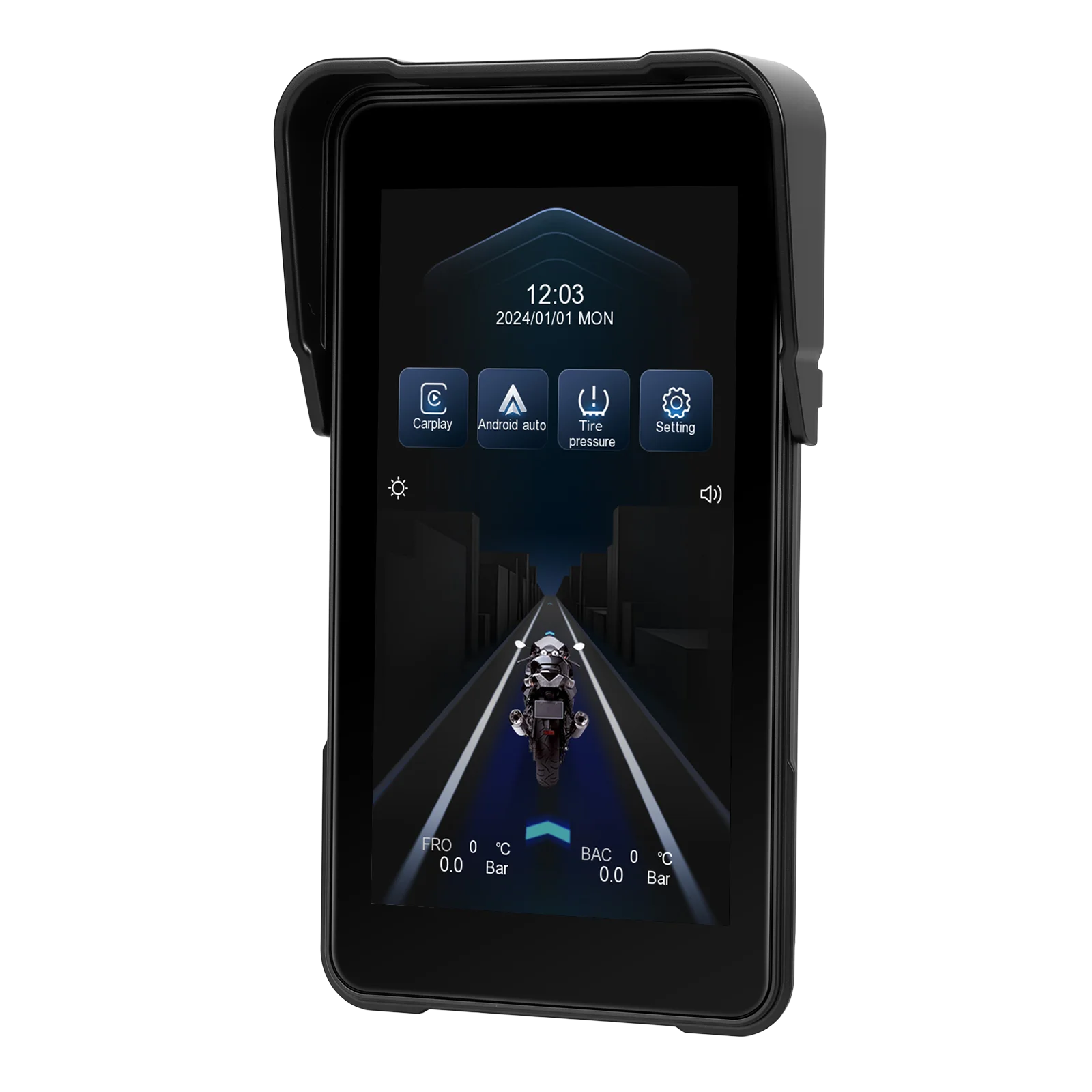 Podofo 5-Zoll-Vertikalbildschirm, intelligentes Motorrad-Display, kabelloses Carplay, Android-Auto-Navigation, IP68, wasserdicht, BT, Helligkeitseinstellung, Motorrad-Monitor, 12 V, mehrere Sprachen, tragbarer Monitor, Smart Player – Detail 27