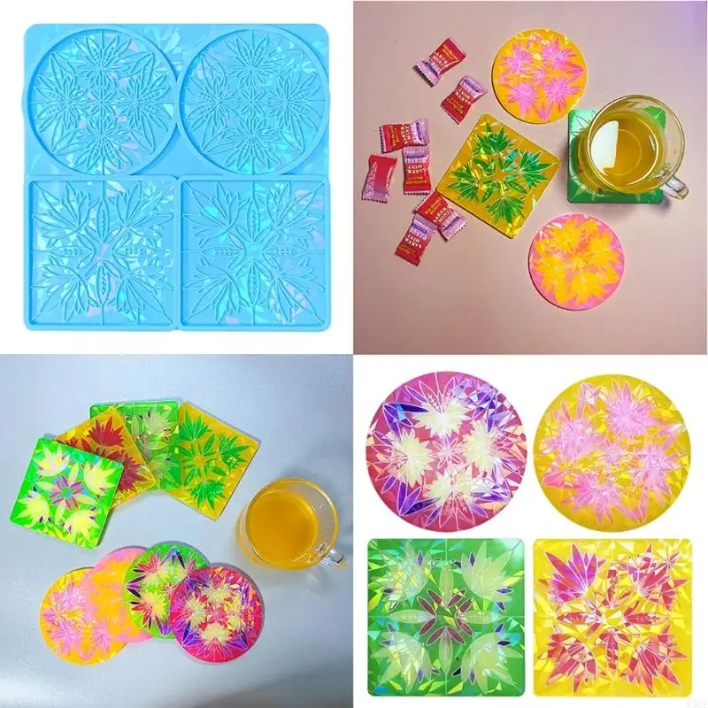 

Molds for Epoxy Resin Craft Flower Pattern Cup Mat Silicone Mold Round Rectangle Mold DIY