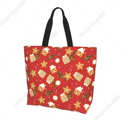 Christmas Gingerbread Man House Shopping Bag for Women Tote Bag Shoulder Bag Reusable Handbag for Shopping Work Gift