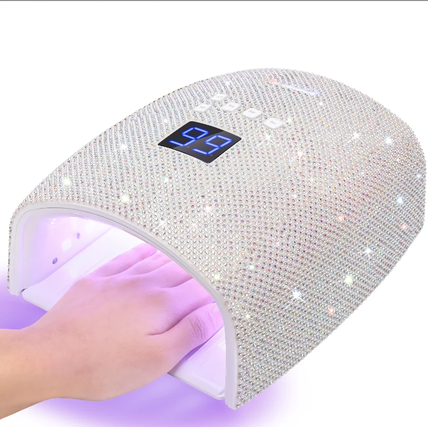66w with Rhinestones Lamp Chips Removable Bottom Tray Uv Light Lamp for Nail Professional Led Uv Lamp Nail Gel Polish Dryer