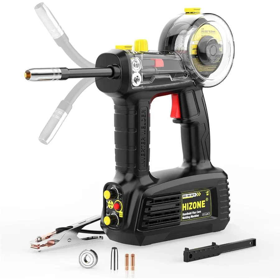 

100A Hand Held MIG Welder 2025 Newest 110V Portable Flux Core Welder with 360 Mig Torch Gasless Handheld MIG Welding Mac