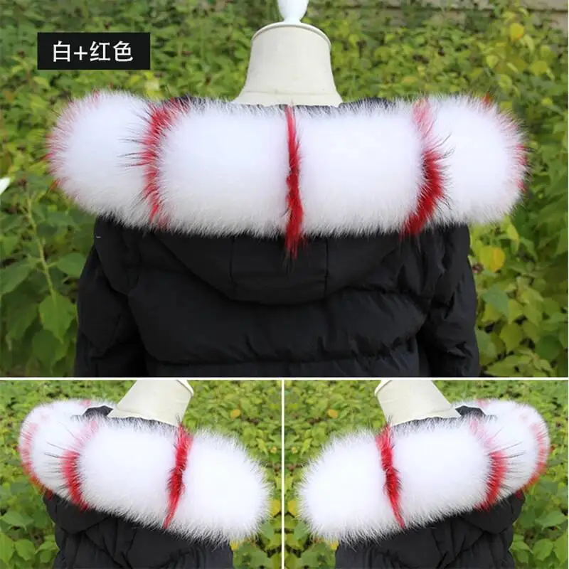 Musim Dingin 100% Real Fox Fur Kerah untuk Syal Wanita Syal Mewah Hangat Bulu Alami Syal Selendang Mantel Musim Dingin Hood Trim Kerah besar Bulu