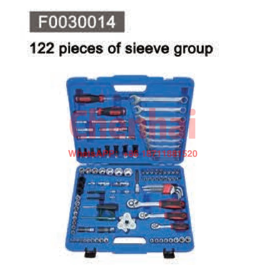 122 pcs Low Price Hand Tool Box 12pt 6pt Socket Set Tool Kits for Automotive Repair