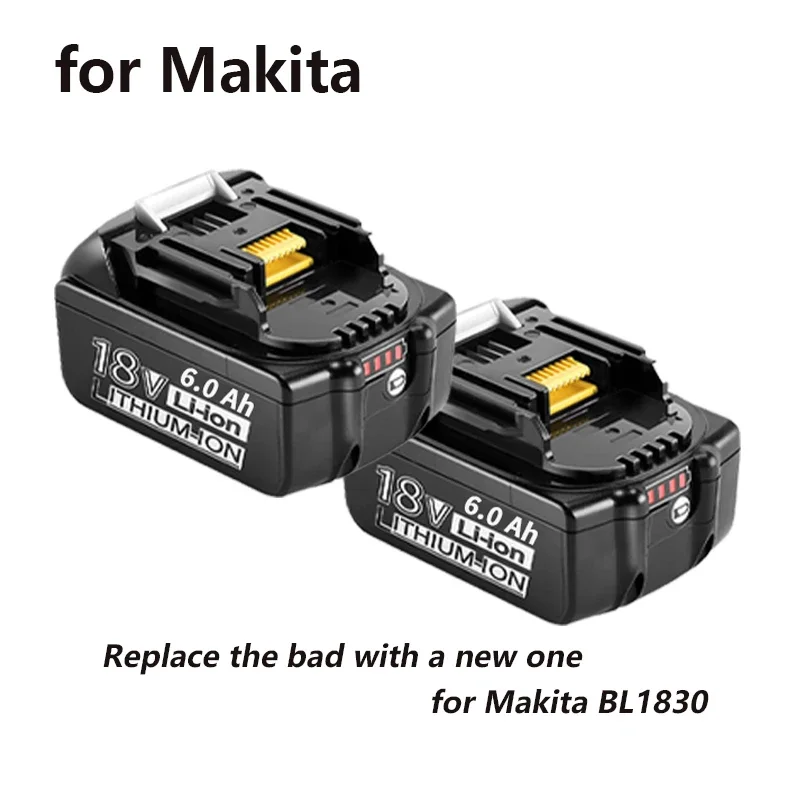 

Для аккумулятора Makita 18 в, 6000 мАч, аккумуляторная батарея для электроинструментов с зеркальной заменой Li-Ion LXT BL1860B BL1860 BL1850