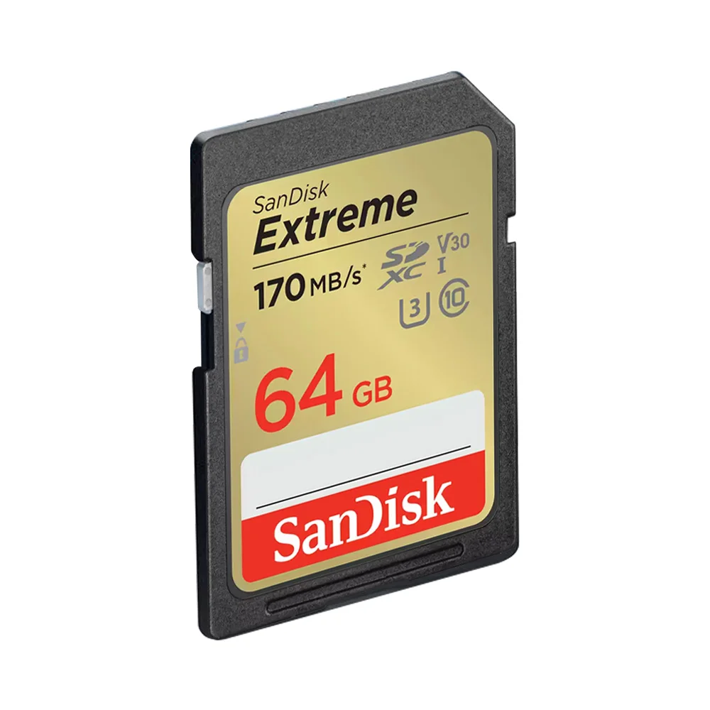 SanDisk Extreme SD UHS-I U3 V30 카드 32GB 64GB 128GB 256GB 촬영 속도 최대 180MB/s SLR 카메라/PC용 4K UHD 비디오에 적합