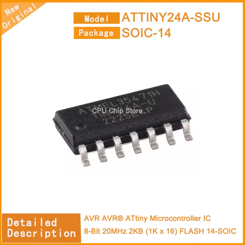 

10~100PCS New Original ATTINY24A-SSU ATTINY24A AVR AVR® ATtiny Microcontroller IC 8-Bit 20MHz 2KB (1K x 16) FLASH 14-SOIC