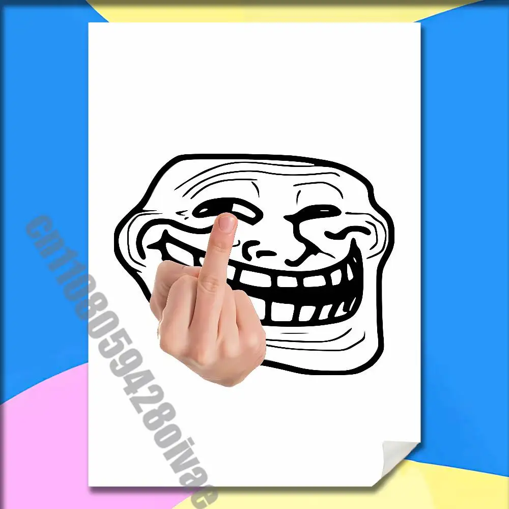 Ugly T-Trollface T-Troll Funny Face Poster Sticker For Home Decoration  10x15cm Self-adhesive Souvenirs Playbill Cover - AliExpress 15