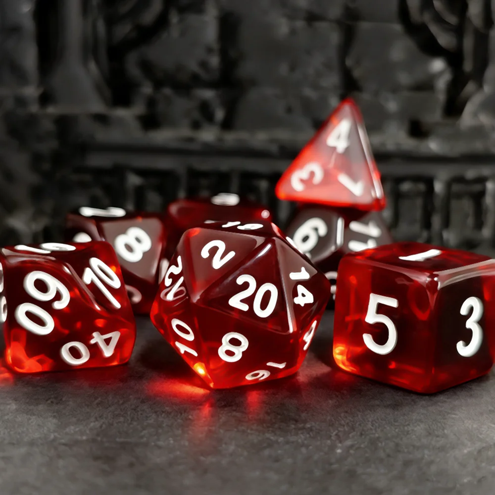 DND Dice 7Pcs/set Blend Transparent Dice Polyhedral Dice Role Playing D&D TRPG Board Game Dice As Gift Entertainment Accessories