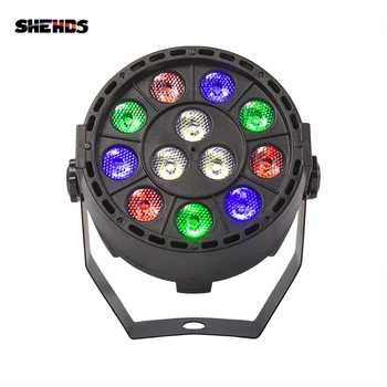 2pcsMini Led düz Par 12x3W RGBW 4 renk sahne yıkama aydınlatma DJ parti için Club disko ışığı 8 kanallar DMX 512 Master/tasarrufu sahne ışığı