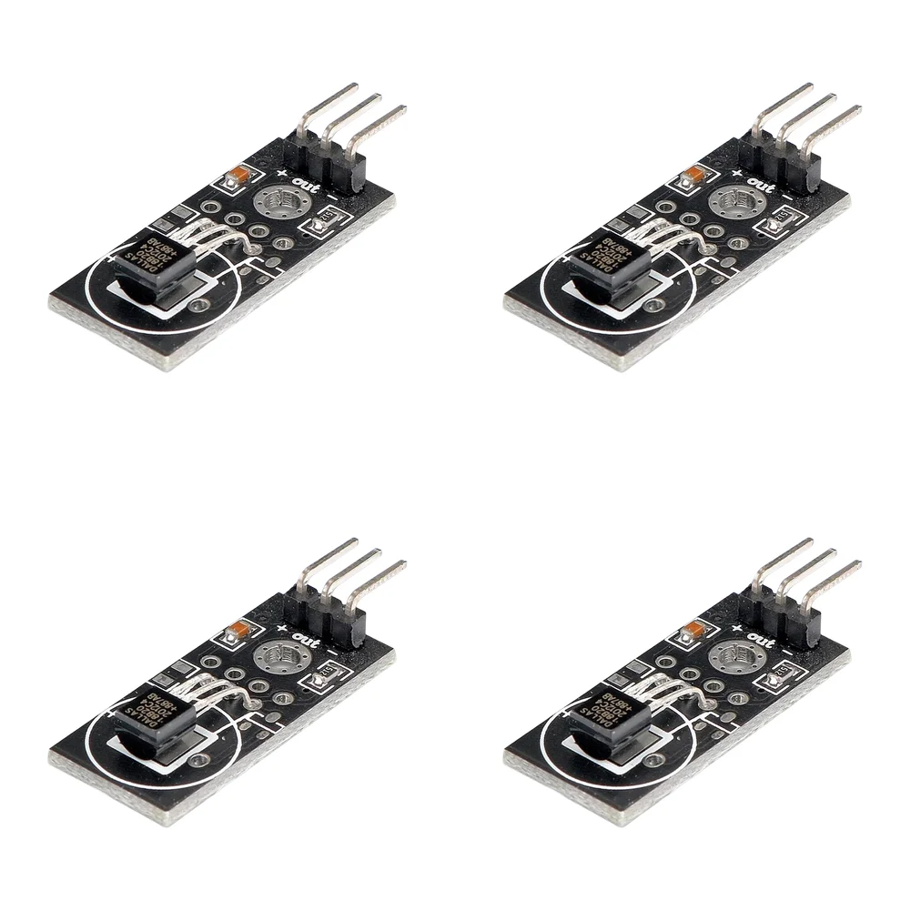 4PCS For Temperature Sensor Module Kit Digital PCB Board for DIY Electronics Projects DC5V Operating Voltage 29x13x10mm Size