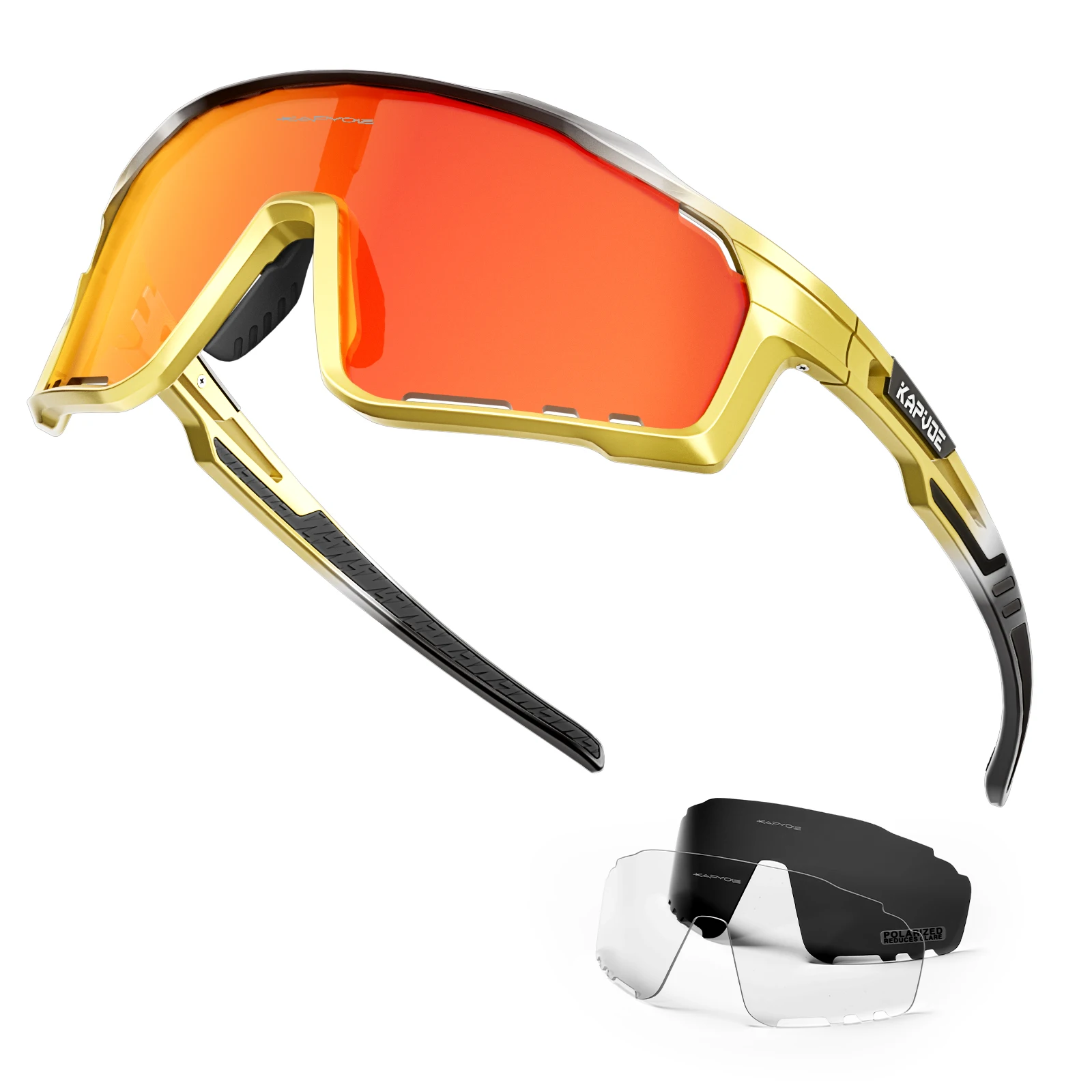 Kapvoe Polarisierte Radfahren Gläser Frauen Fahrrad Sonnenbrille Männer Outdoor Fahrrad Brille UV400 Brillen Sport Wandern Bergsteigen 4