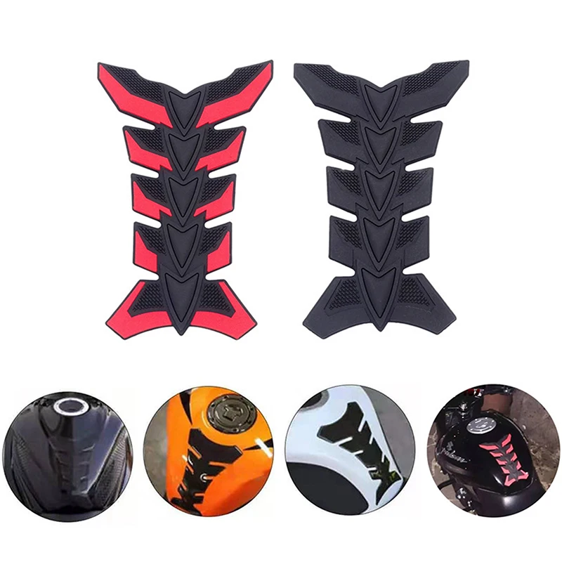

1pc Rubber Motorcycle Oil Tank Sticker Car-styling 3D Carbon Fiber Motorcycle Tank Pad Tankpad Protector Sticker Fish Bone Style