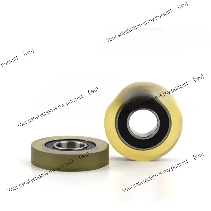FOR 10Pc 8*22*5mm 698ZZ gummed bearing pulley, mute PU polyurethane, conveyor belt rolling pulley