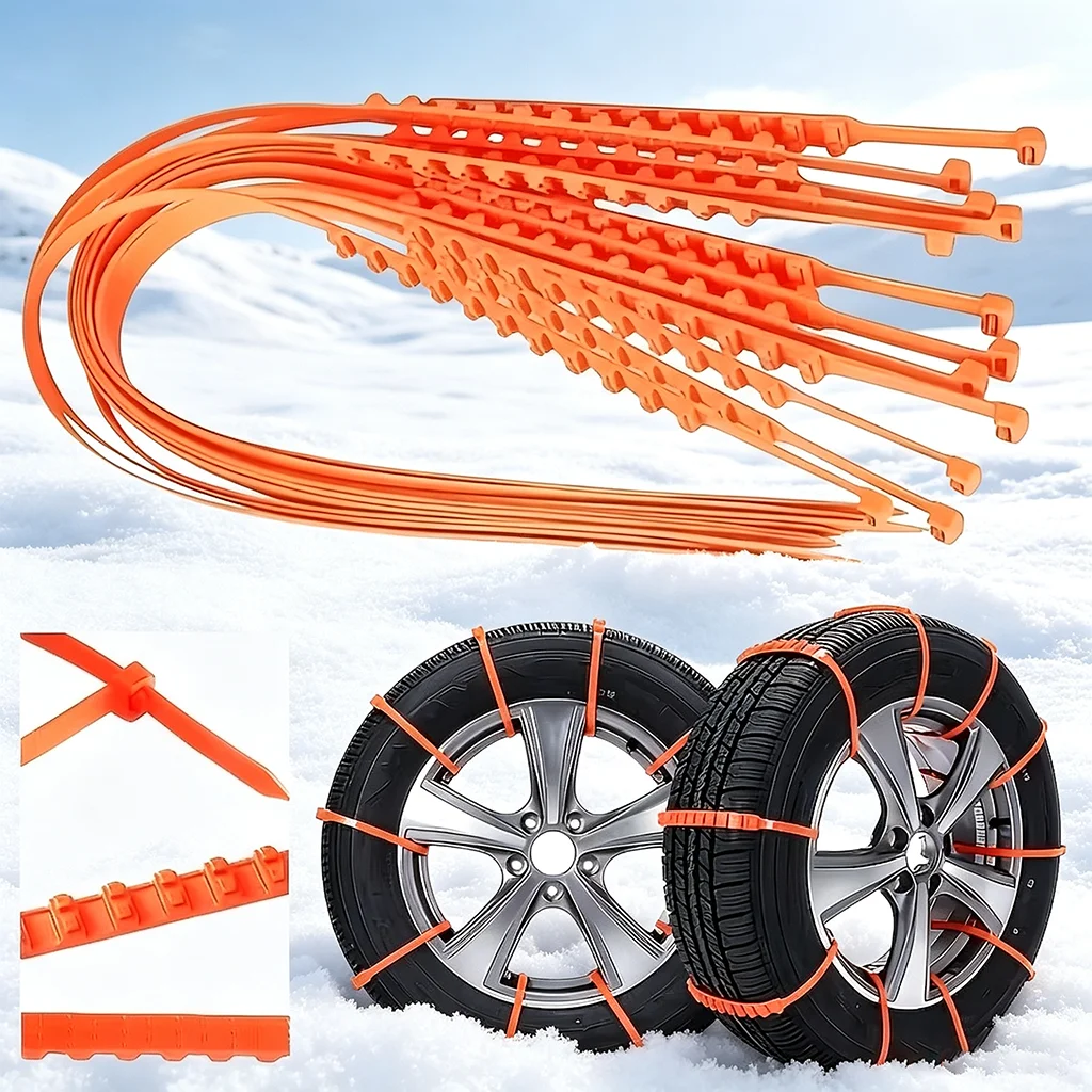 10-40PCS Universal Tire Chains Heavy Duty Durable Anti Slip Traction for Car SUV Winter Snow Ice Mountain Driving Road Vehicles
