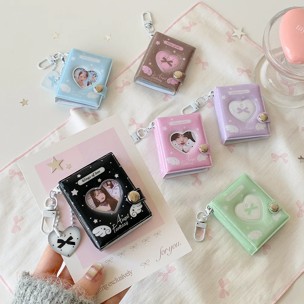 Kpop Fashion Mini Love Wings 2-in Photo Album Cute Girl Backpack Decorative Pendant Keychain Card Holder Polaroid Card Bag Gifts - view 2