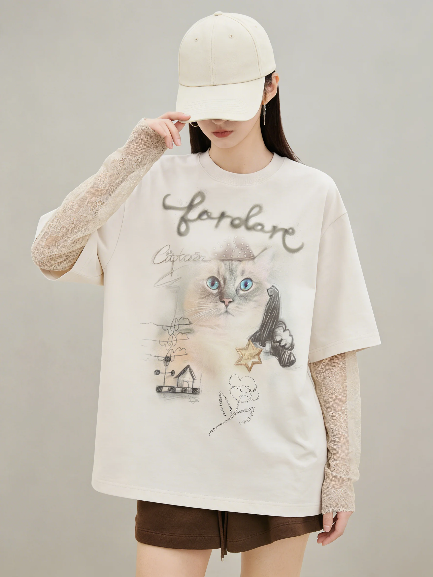 

Футболка с длинными рукавами и кружевными вставками в корейском стиле, уникальная красивая женская модная повседневная футболка прямого кроя, осенний топ