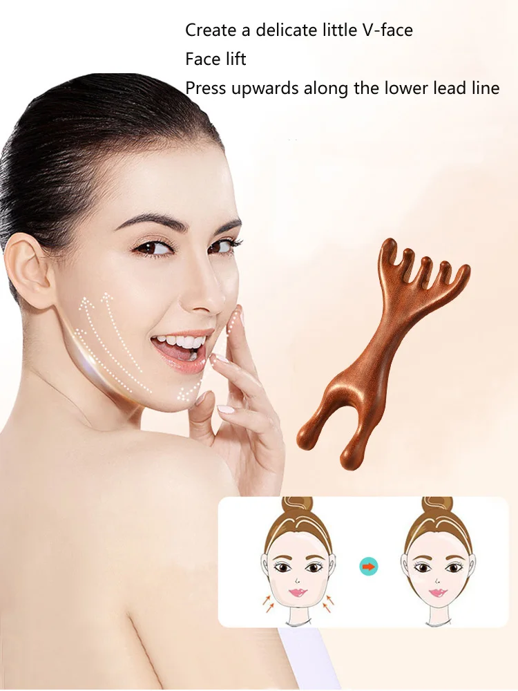 

Massager for Face Lifting Neck Relief Double Headed Body Meridian Massage Comb Therapy Massage Comb Anti-static Tool