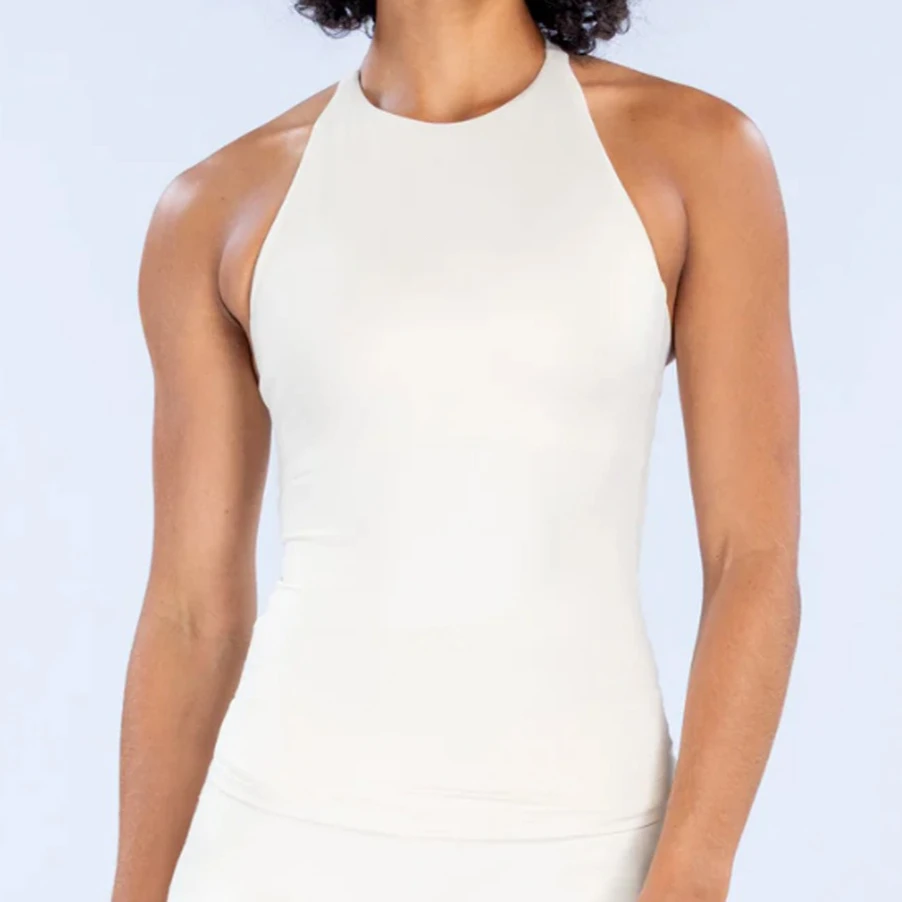 NEW Double shoulder yoga suit vest high tie buckle naked sensation quick drying fitness vest top for women