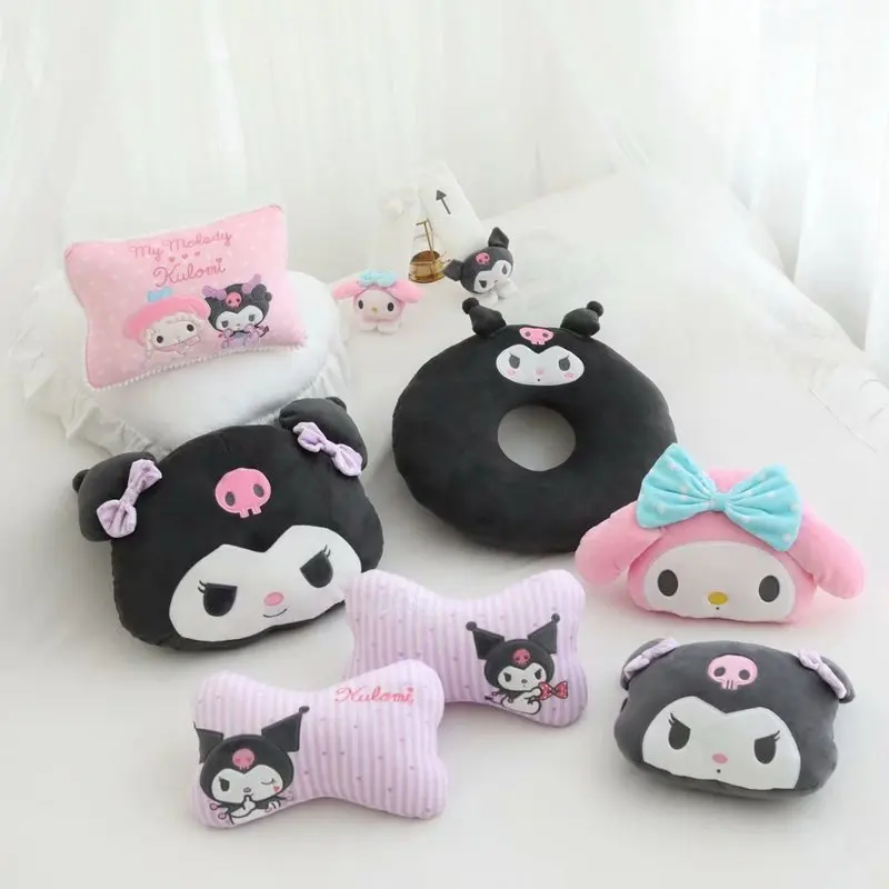 

Sanrio My Melody Kuromi автомобиль, плюшевая кукла, подушка, подушка на голову, ремень безопасности, украшение для дивана, подарок для девочки