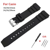 Silicone Strap for Casio 18mm 20mm 22mm 24mm 26mm 28mm Rubber Waterproof Watchband Students Electronic Sport Universal Wristband
