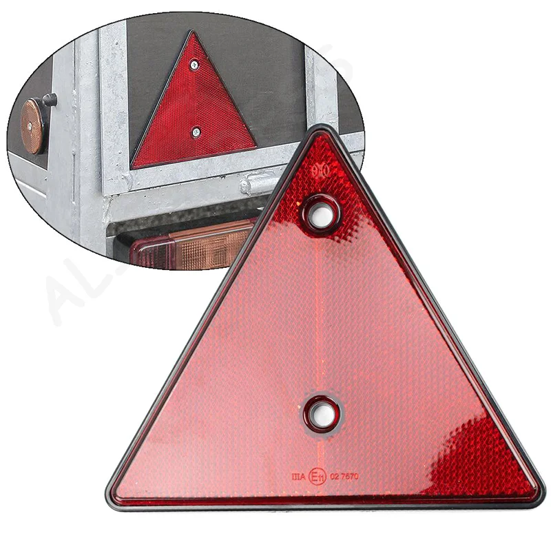 Truck Reflective Plates Red Triangle Taillights Safety Reflectors Trailer Rear Tail Side Marker Warning Stickers Car Accessorie