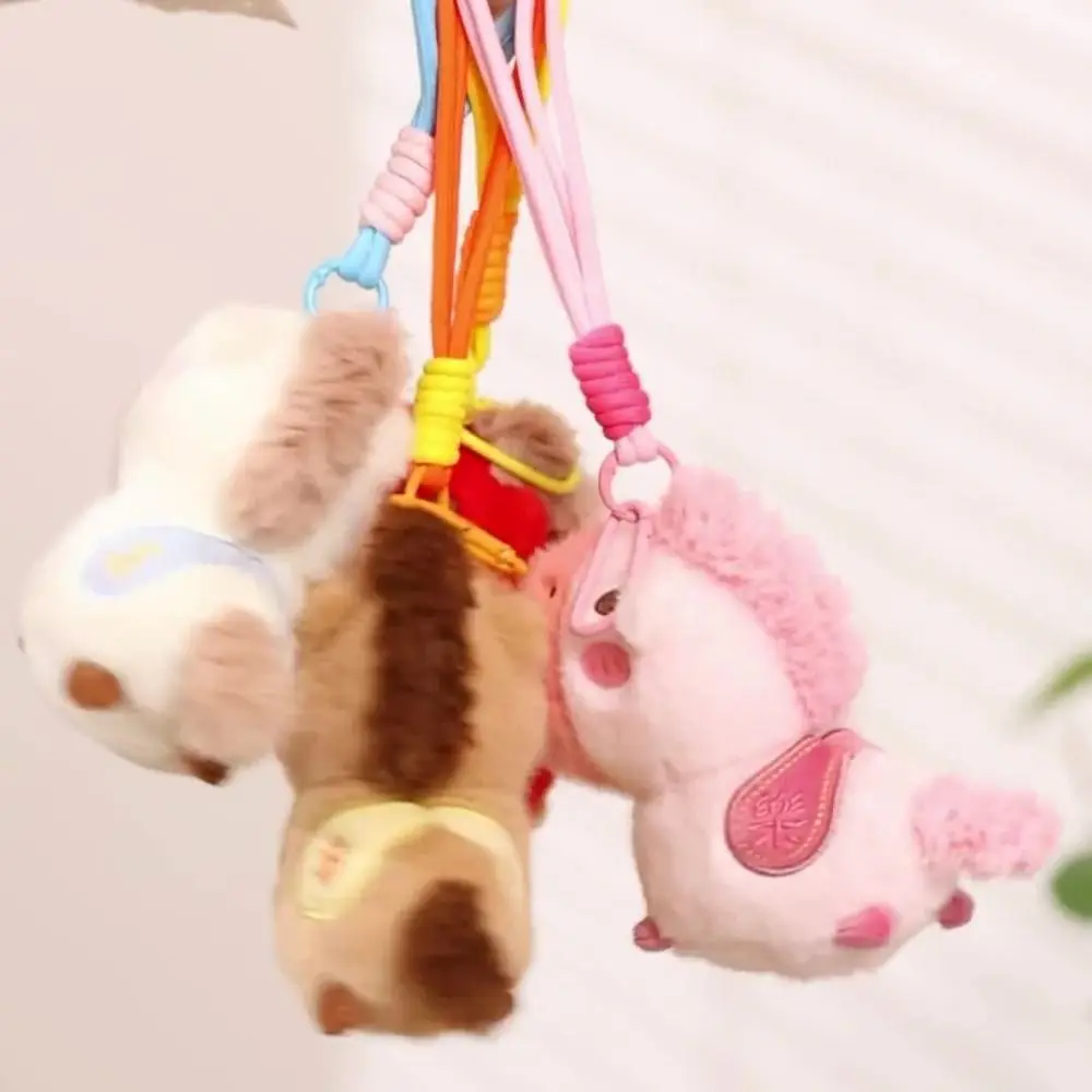 Cartoon Horse Stuffed Keychain Keyring Cute Colourful Horse Pendant Soft Stuffed Simulation Horse Keychain New Year Gift